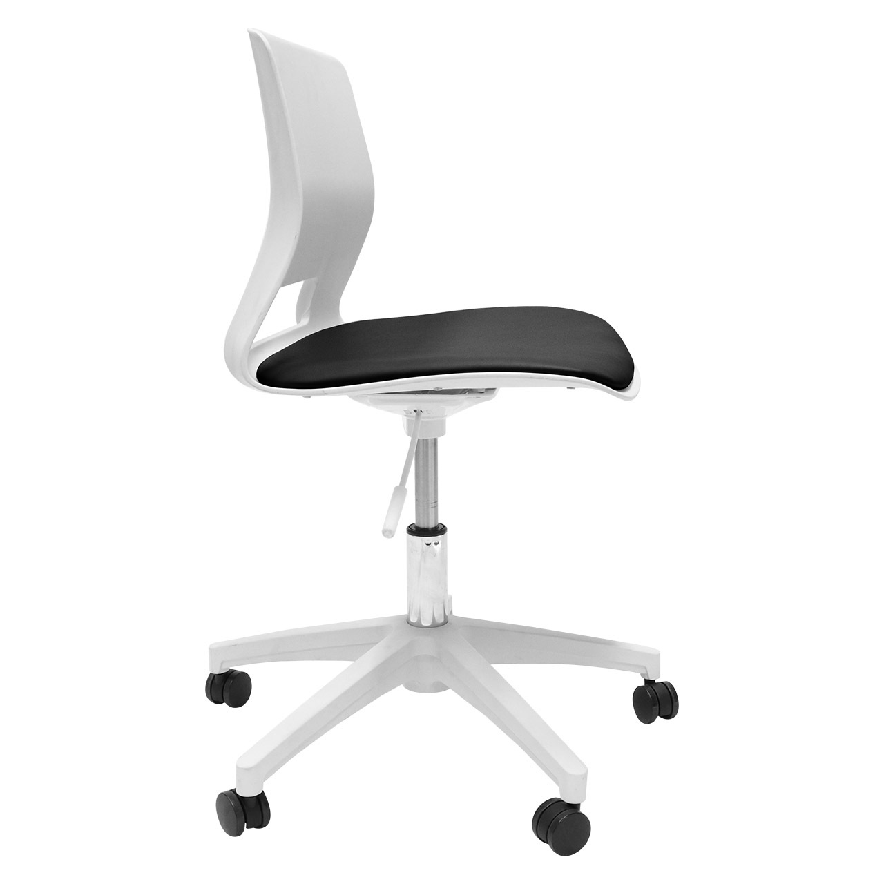 Desk Chair Swivel Viva White Polypro Black PU 455W x 430D