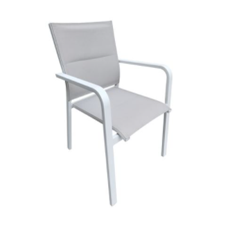 Outdoor Dining Chair Mimosa Sling White W600 x D570 x H860mm