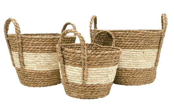 Accessories – Sura Woven Natura & White Basket S3 D330 x H280mm