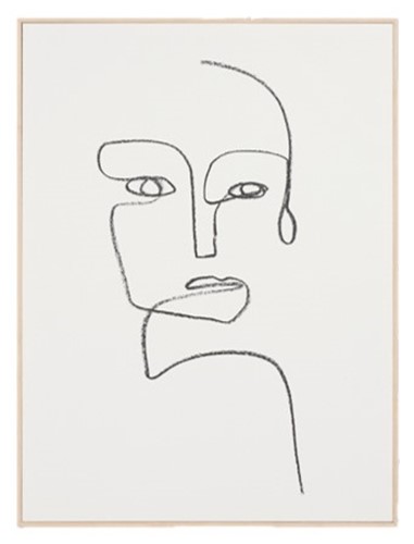 Art Framed Canvas Linear Portrait 1 600 x 800mm