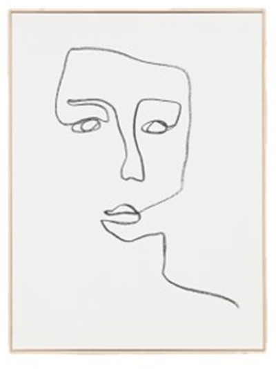 Art Framed Canvas Linear Portrait 3 600 x 800mm