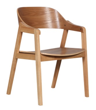 Dining Chair Norway Natural/Truffle Seat W600 x D600 x H800mm