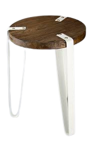 Side Table Verse White/Timber D320 x H450mm
