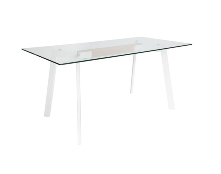 Dining Table Vox Glass & White W1600 x D800 x H750mm