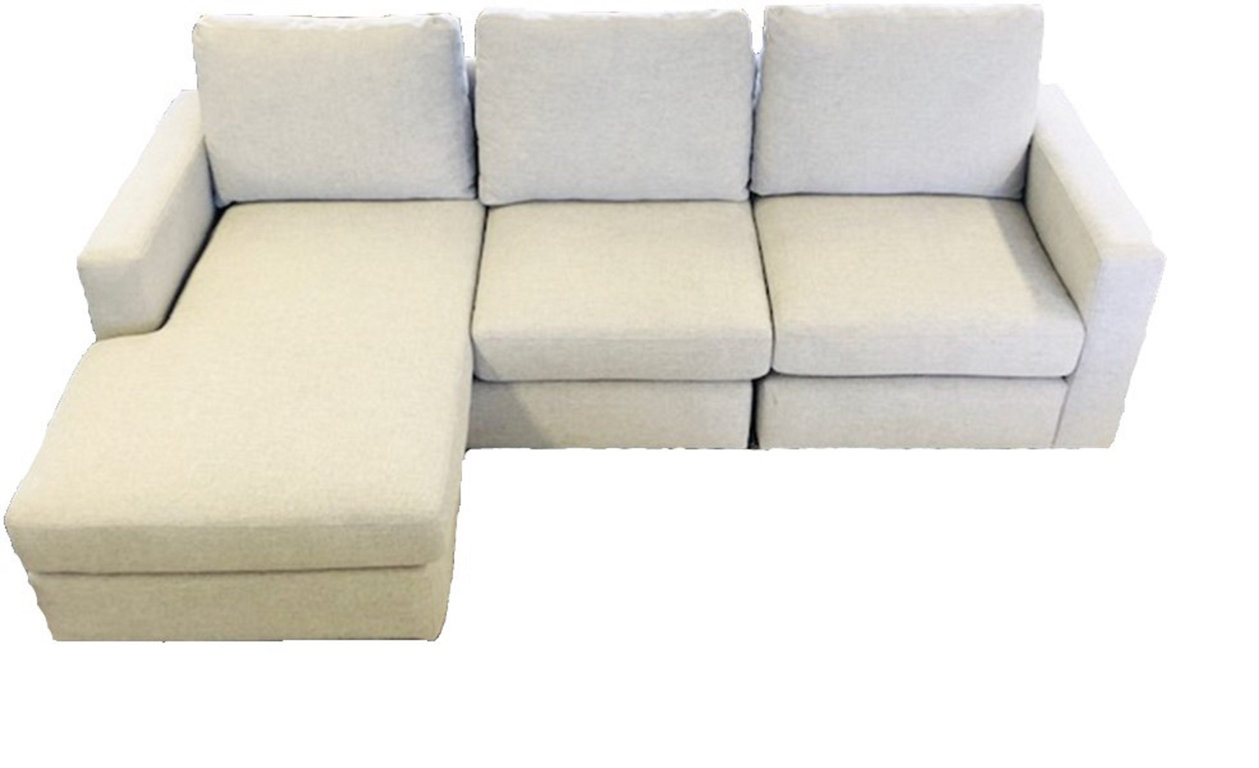 Sofa 2 Seater + Reversible Chaise Noosa Denver Moonstone Beige W2430 x D950 x H880mm Chaise D1600mm