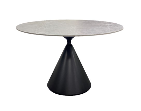Dining Table Aveno Grey Ceramic/Black Base Dia 1200 x H750mm