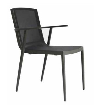 Outdoor Dining Chair Hanka Black Frame W550 x D660 x H830mm
