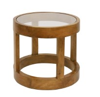 Side Table Halo Glass Dia 500 x H450mm