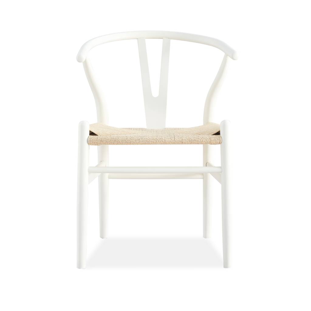 Dining Chair Wishbone White/Natural