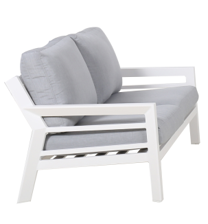 Outdoor Lounge Cyrus 2 seater White Frame Stone Cushion W1400 x D760 x H745mm