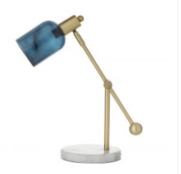 Lamp Desk Noah Blue/White/Brass W480 x D180 x H450mm