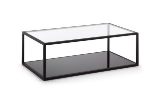 Coffee Table Greenhill Glass Black Frame W1100 x D600 H350mm