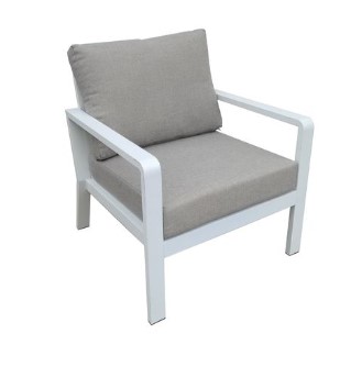 Outdoor Arm Chair Cyrus White & Grey W800 x D800 x H880mm
